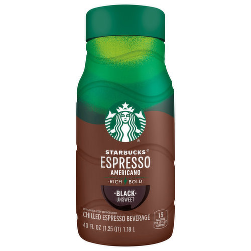 Starbucks Coffee Beverage, Espresso Americano, Black, Unsweet