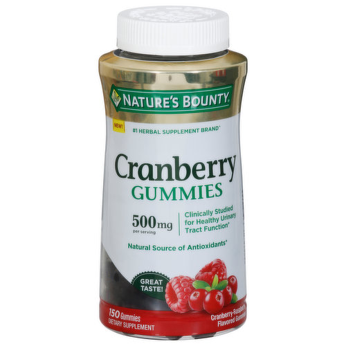 Nature's Bounty Cranberry, Gummies, Cranberry-Raspberry Flavored