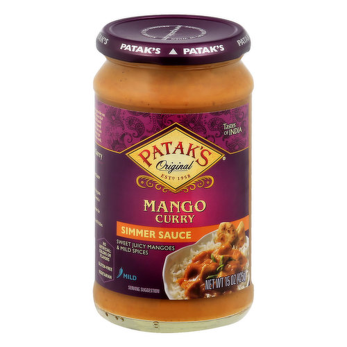 Pataks Simmer Sauce, Mango Curry, Mild