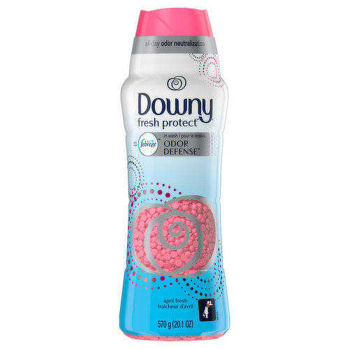 When you treat your laundry to Downy Fresh Protect In-Wash Odor Defense scent beads, fabrics are infused with motion-activated fresheners that are triggered as you move, knocking out odors on the spot. Its 24-hour odor neutralization keeps your clothes smelling fresh and clean—no matter what you do while wearing them. So get out there and see how Downy Fresh Protect helps you maintain that take-on-the-world freshness all day long.