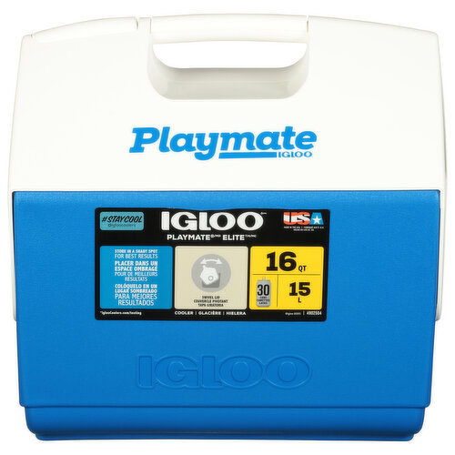 Igloo Playmate Elite Cooler, Blue/White, 16 Quart