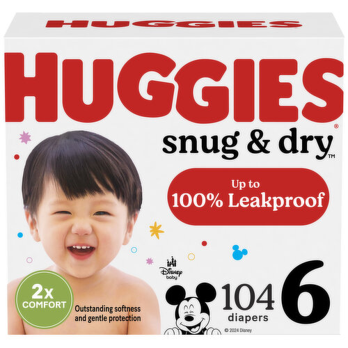 Huggies Snug & Dry Diapers, Disney Baby, Huge Value, 6 (Over 35 lb)