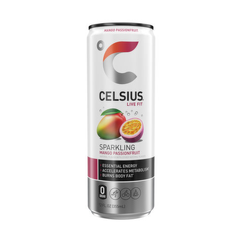 CELSIUS Sparkling Mango Passionfruit, Essential Energy Drink