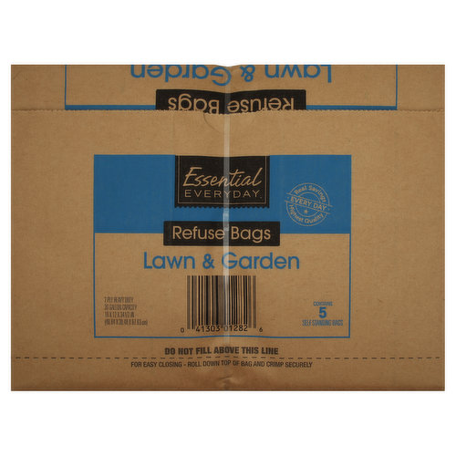 Paper Lawn & Leaf Bags, 30 Gallon, 5-Pack