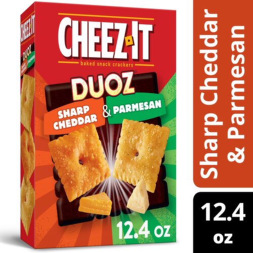 Cheez-It Duoz Cheese Crackers, Sharp Cheddar and Parmesan