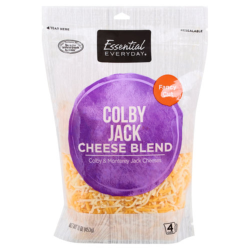 Essential Everyday Cheese Blend, Colby Jack, Fancy Cut
