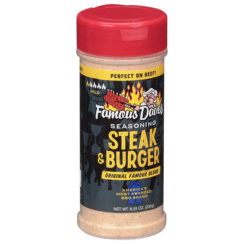 Famous Dave's Seasoning Steak & Burger, 8.25 OZ (Pack of 6)