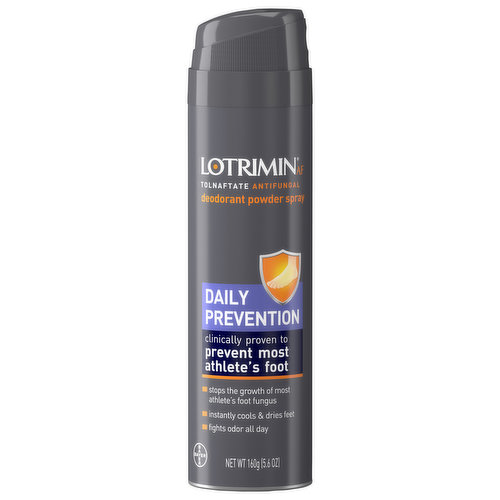 Lotrimin AF Deodorant Powder Spray, Daily Prevention