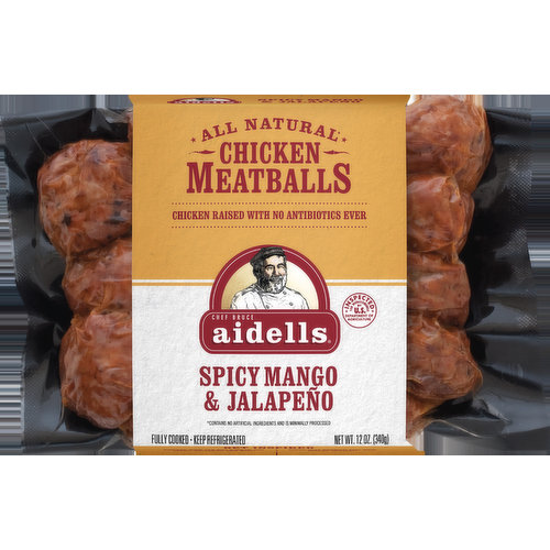 Aidells Aidells® Chicken Meatballs, Spicy Mango & Jalapeño, 12 oz. (Fully Cooked)