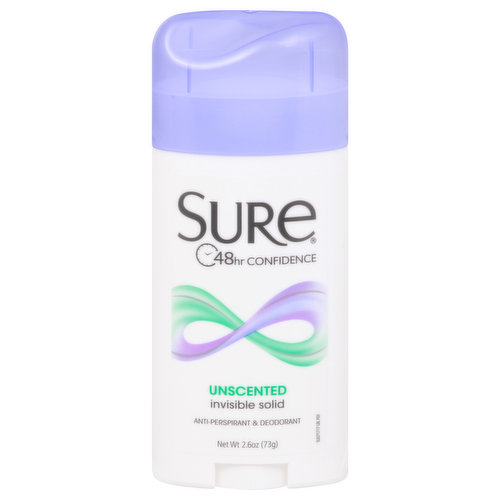 Sure Anti-Perspirant & Deodorant, Unscented, Invisible Solid