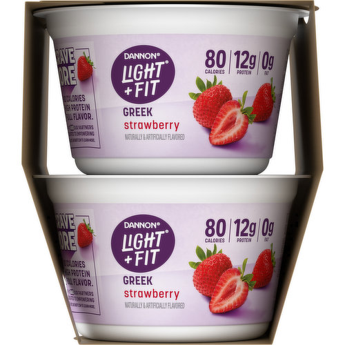 Light + Fit Nonfat Greek Yogurt, Vanilla 5.3oz Wholesale - Danone