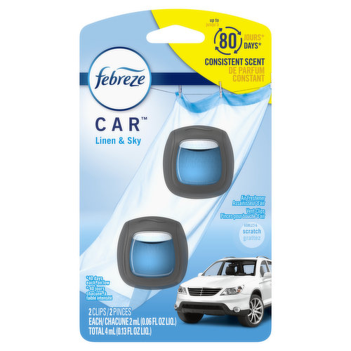 Febreze Car Vent Clip Air Freshener, New Car Scent, .06 Fl. Oz