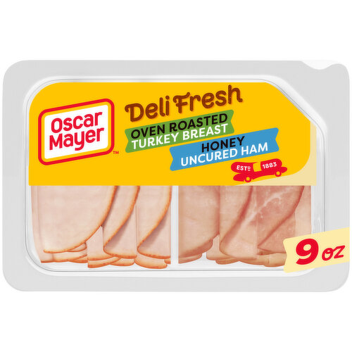 Oscar Mayer Deli Fresh Oven Roasted Turkey Breast & Smoked Uncured Ham Sliced Lunch Meat Variety Pack
