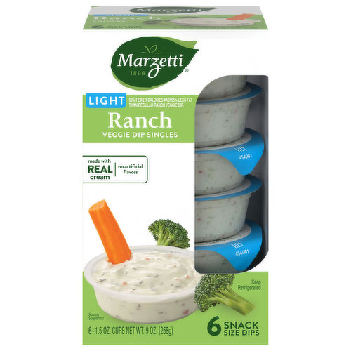 Marzetti Veggie Dip Singles, Light, Ranch