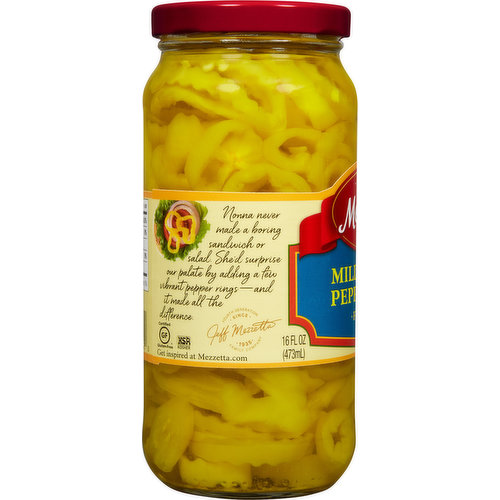 Mezzetta Banana Pepper Rings, Mild, Fresh Pack