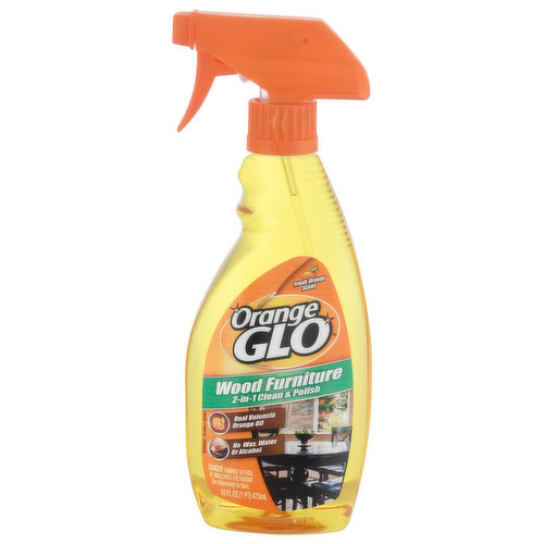 Orange Glo Clean & Polish, Fresh Orange, 2 in 1, Wood Furniture