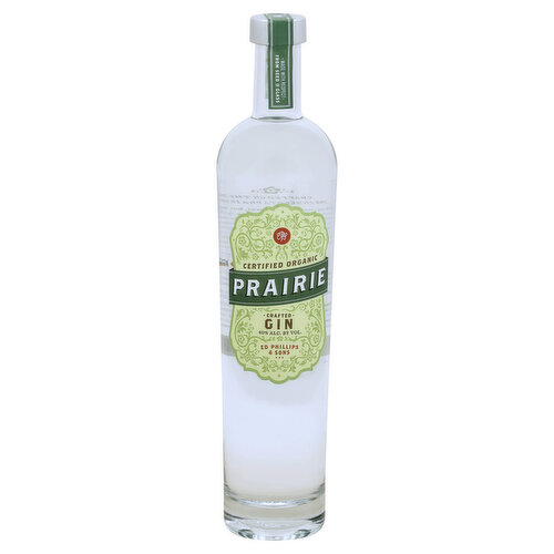 Made with respect from seed to glass. Certified organic. USDA organic. Certified Organic: Quality Assurance International. 100% grain neutral spirits. A gin, not of the moment, but of five generations of spirit makers. A unique blend of botanicals that creates a taste that is unique to Prairie Organic Gin. A full and pleasant herbal blend with a very light juniper background. Prairie Organic Gin has a taste that is refreshing and light. Bottled in accordance with organic standards. Enjoy in moderation. 40% alc by vol. Crafted on the Minnesota Prairie. Produced and bottled by Ed Phillips & Sons Co., Princeton, Minnesota, USA.