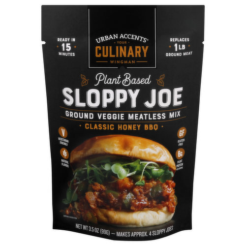 Urban Accents Ground Veggie Meatless Mix, Plant Based, Sloppy Joe