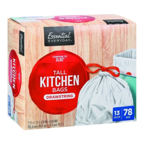 Essential Everyday Tall Kitchen Bags Drawstring