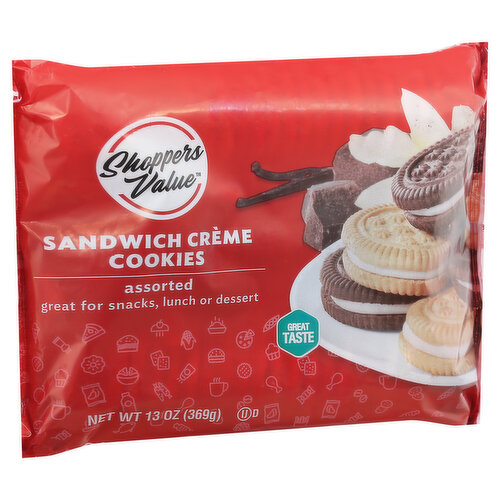 Shoppers Value Sandwich Creme Cookies, Assorted