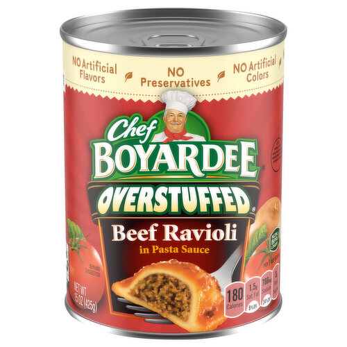 Chef Boyardee Overstuffed Beef Ravioli in Pasta Sauce