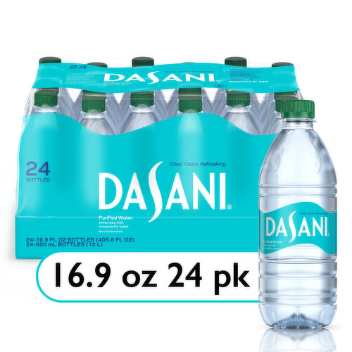 Dasani Purified Water Bottles Enhanced With Minerals, 16.9 fl oz