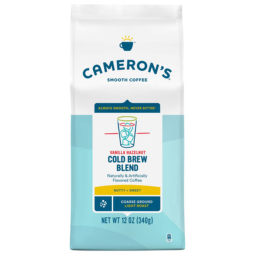 Cameron's Smooth Coffee, Light Roast, Ground, Vanila Hazelnut Blend