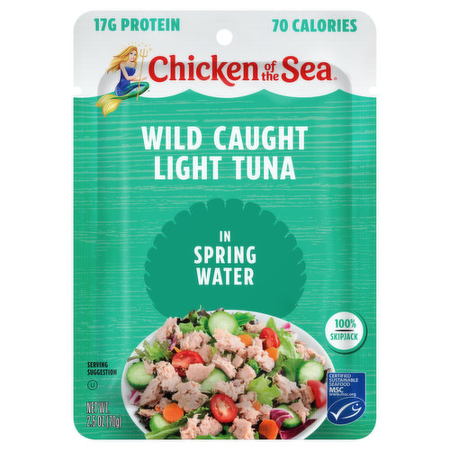 Chicken of the Sea Tuna, in Spring Water, Light, Wild Caught