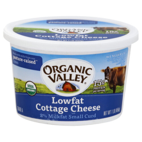 Made with milk from our pasture-raised cows. We never use: synthetic hormones; toxic pesticides; antibiotics; GMOs. USDA organic. 15 g protein per serving. Grade A. www.OrganicValley.coop. From our family farms to you, distributed by our cooperative, Organic Valley. Vegetarian. Oregon Tilth Certified Organic.