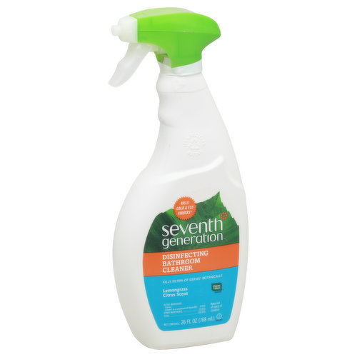 Seventh Generation Bathroom Cleaner, Disinfecting, Lemongrass Citrus Scent