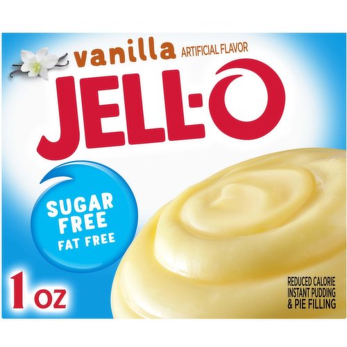 Jell-O Sugar Free Vanilla Instant Pudding Mix offers a delicious flavor, whether you eat it as a treat or use it as an ingredient in your favorite dessert recipe. Or use to create delicious recipes like a rich poke cake or vanilla pudding pie! This sugar free pudding is also fat free per serving and is 1/3 the calories of regular chocolate pudding. So now you can enjoy the delicious taste of Jell-O pudding without the fat. The Jell-O vanilla pudding mix comes packaged in a 1 ounce sealed pouch. Quick and easy to make, simply whisk cold milk with the fat free pudding mix and refrigerate to set in 5 minutes.