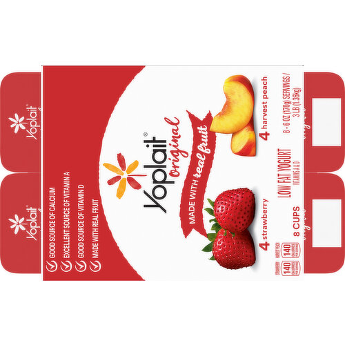 Yoplait Original Low Fat Strawberry/Harvest Peach Yogurt