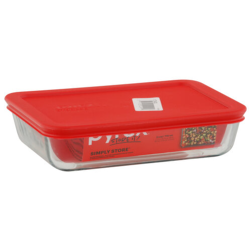 Pyrex Simply Store 6-Cup Rectangle Glass Storage Container with