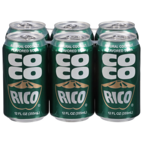 Coco Rico Soda, Coconut Flavored, Natural