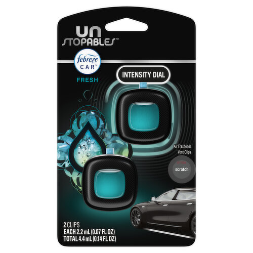 Febreze Unstopables/Unstoppables Febreze Unstopables Car Odor-Fighting Vent Clip Fresh Scent, 2 Count