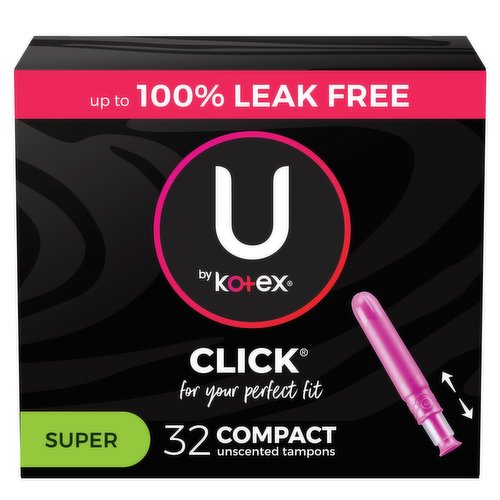 U By Kotex Click Tampons, Super, Compact, Unscented