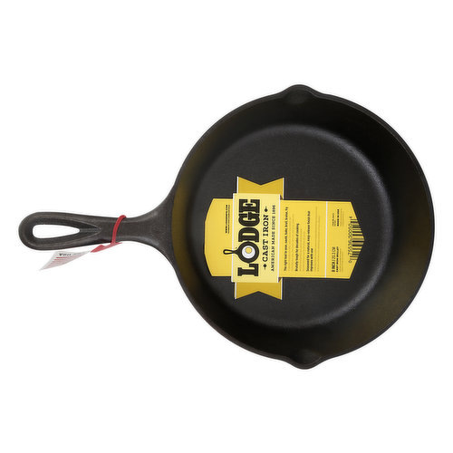 American made since 1896. The right tool to sear, saute, bake, broil, braise, fry. Brutally tough for decades of cooking. Seasoned for a natural, easy-released finish that improves with use. 20.3 CM. www.lodgemfg.com. Facebook.com/lodgecastiron. Made in the USA.