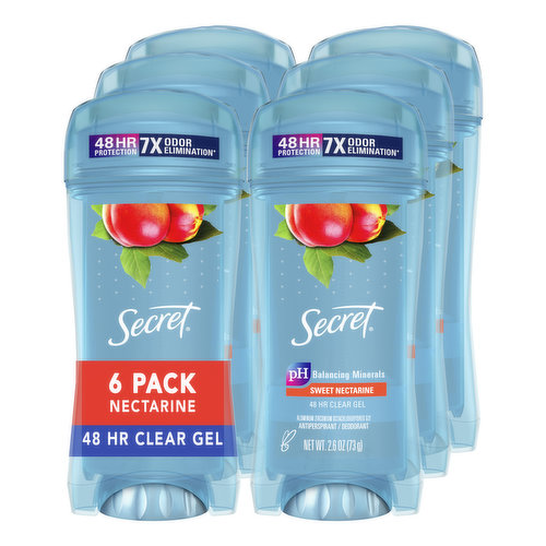 Secret Fresh Expressions Clear Gel Antiperspirant and Deodorant for Women, Sweet Nectarine Scent, Single Pack, 2.6 oz