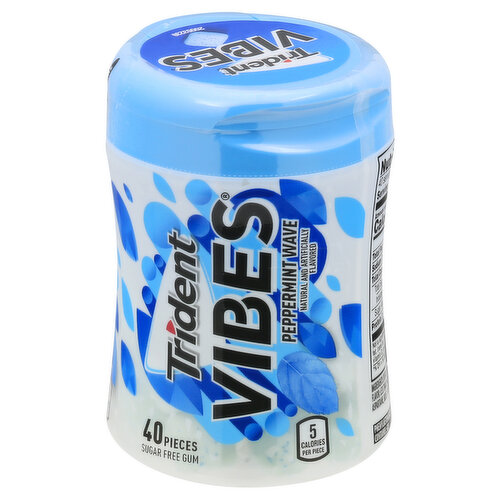 Trident Vibes Gum, Sugar Free, Peppermint Wave