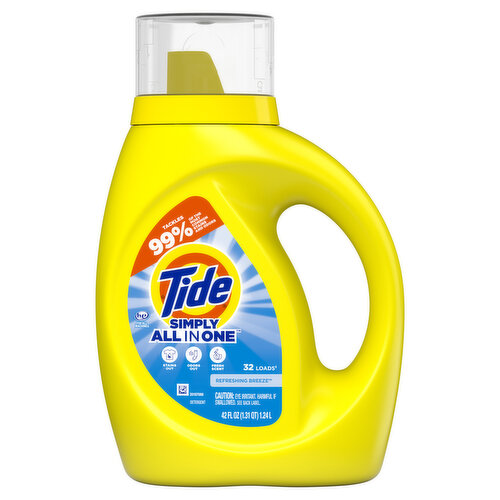 Tide Tide Simply Laundry Detergent, Refreshing Breeze, 42 oz, 32 loads