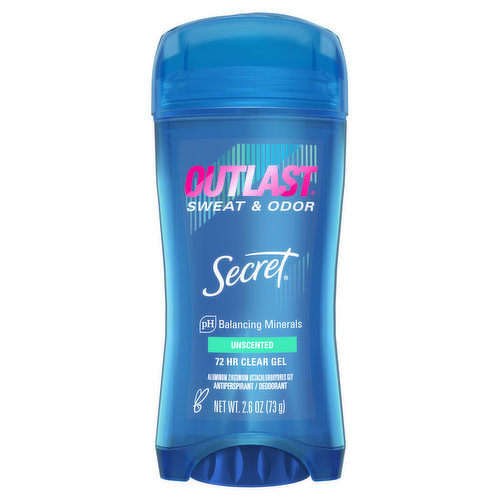 Secret Outlast Outlast Clear Gel Antiperspirant Deodorant for Women, Completely Clean 3.4 oz