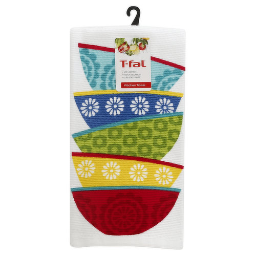 T-Fal Veggies Print Dual Cotton Kitchen Towel Set (Set of 2)