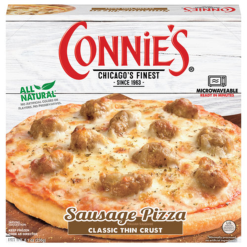 Connie's Pizza, Classic Thin Crust, Sausage