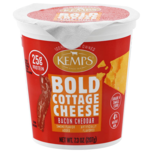 Kemps Cottage Cheese, Bold, Small Curd, 4% Milkfat Min, Bacon Cheddar