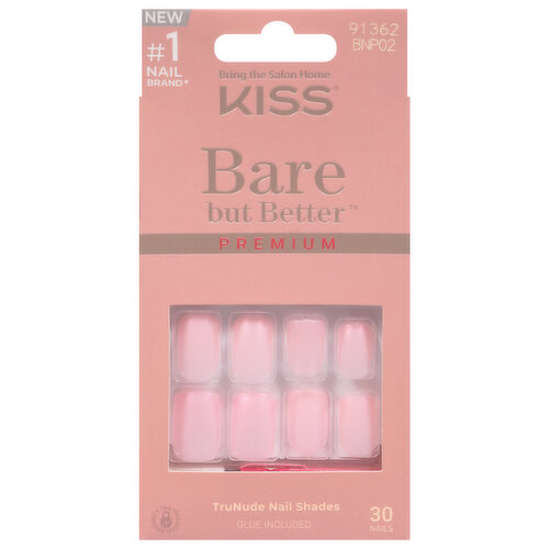 Kiss Bare but Better Nails, Premium, TruNude, Short