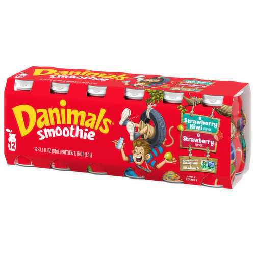 Danimals Smoothie, Strawberry Kiwi/Strawberry
