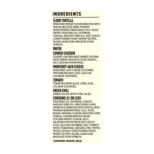 Calories in El Monterey Chicken & Monterey Jack Cheese Chimichanga and  Nutrition Facts