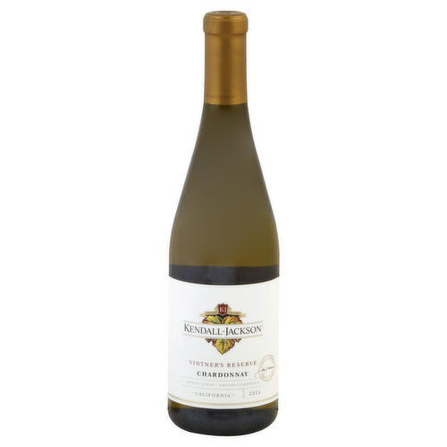Vintner's reserve. Jackson estate. Vineyard stewardship. Vineyard estates. Family owned since 1982. Our Vintner's Reserve Chardonnay showcases the vivid fruit flavors from California's coastal vineyards. Fermenting in small oak barrels adds rich undertones of vanilla and toast to the vibrant tropical aromas and flavors of pineapple, mango and papaya. Commitment to quality and future generations - these are Kendall-Jackson Family Values. We farm the land with long-term stewardship in mind. To learn more about our sustainable practices and the 100% renewable energy we employ to make our wines, visit us at www.kj.com. Alc. 13.5% b7y vol. Vinted & bottled by Kendall-Jackson Vineyards & Winery.