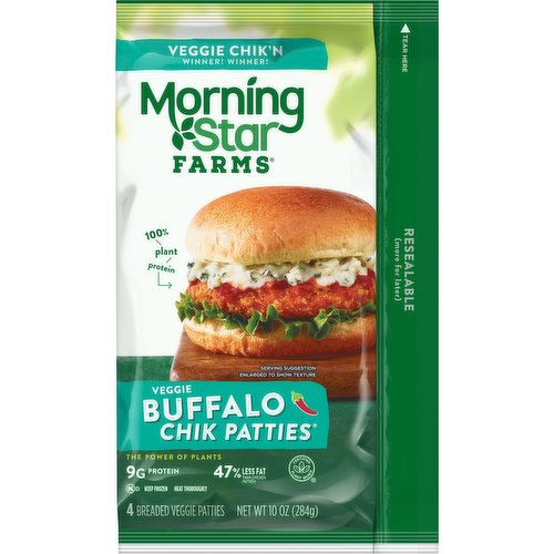 MorningStar Farms Meatless Chicken Patties, Buffalo