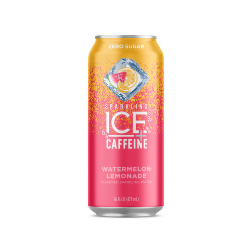 Sparkling Ice +Caffeine Sparkling Water, Zero Sugar, Watermelon Lemonade